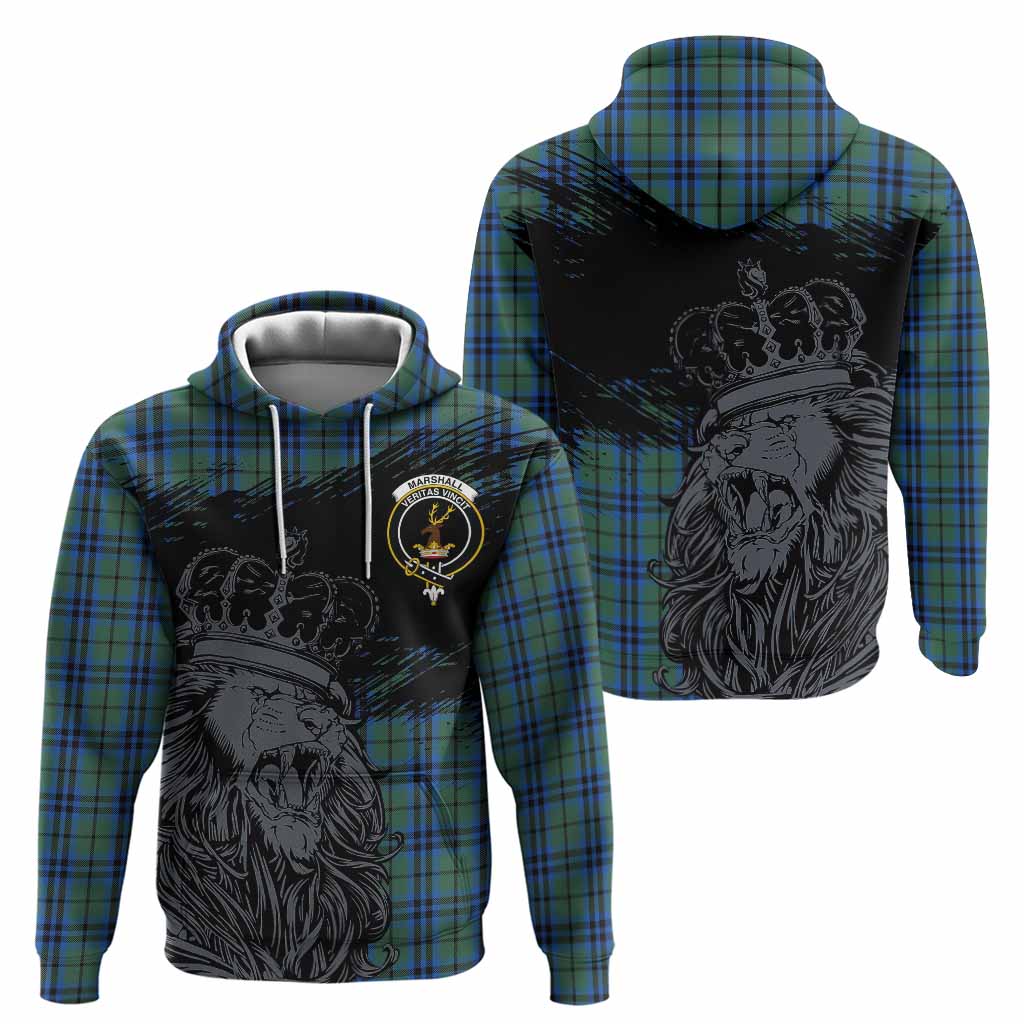 Marshall Tartan Crest Hoodie Crowned Lion Heritage Style