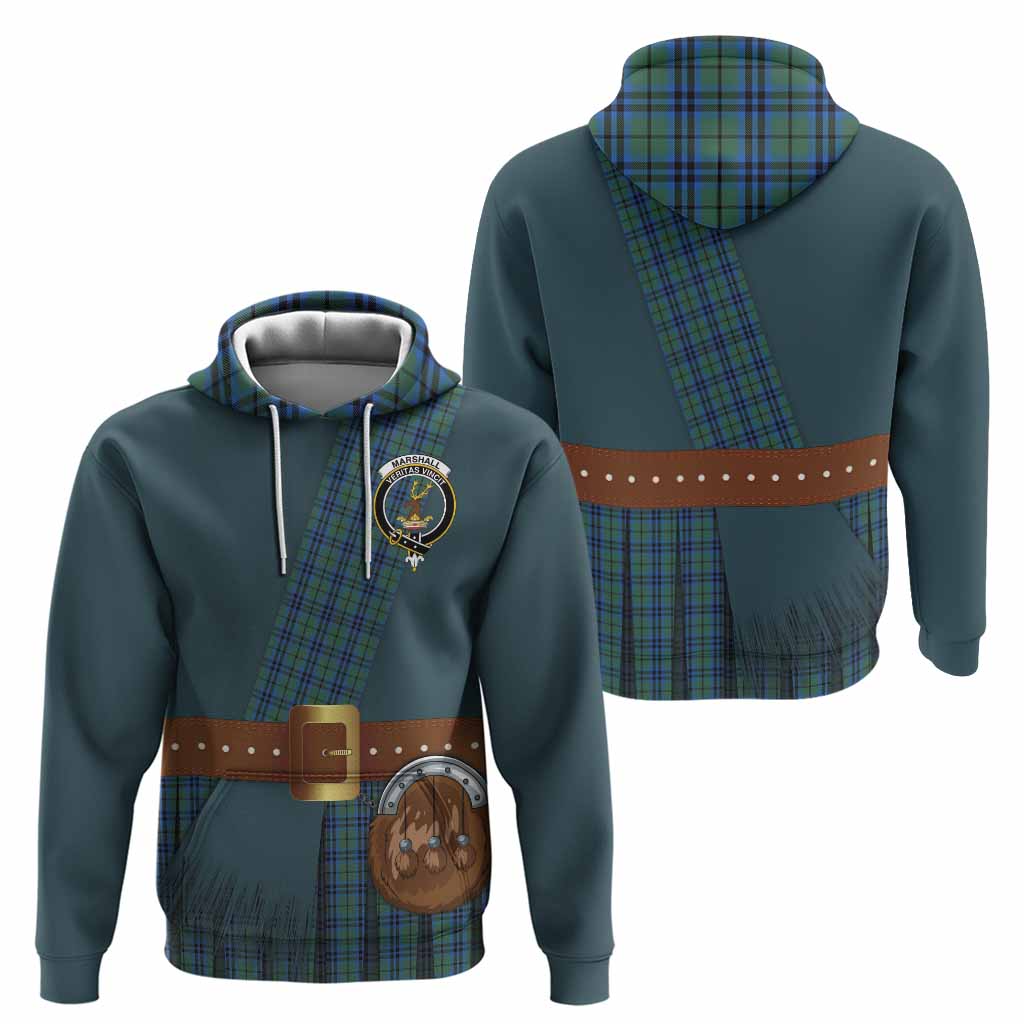 Marshall Tartan Crest Hoodie Kilt Costume Style