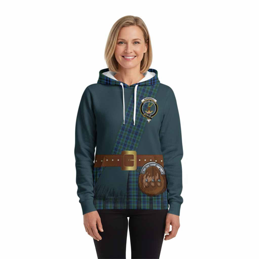 Marshall Tartan Crest Hoodie Kilt Costume Style