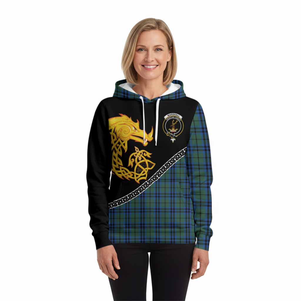 Marshall Tartan Crest Hoodie Legendary Dragon Knot Half Style