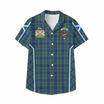 Marshall Tartan Crest Kid Hawaiian Shirt Scotland Coat of Arm Flag Style - Tartan Vibes Clothing