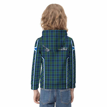 Marshall Tartan Crest Kid Hoodie Scotland Coat of Arm Flag Style - Tartan Vibes Clothing