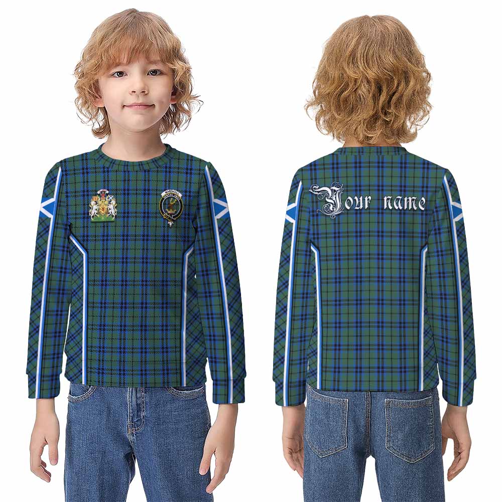 Marshall Tartan Crest Kid Knitted Sweatshirt Scotland Coat of Arm Flag Style - Tartan Vibes Clothing