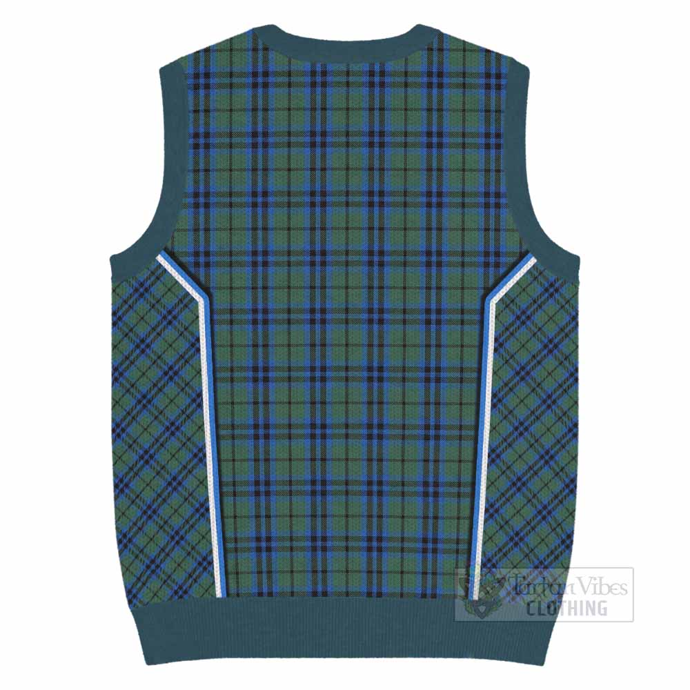 Marshall Tartan Crest Knitted V-Neck Vest Scotland Coat of Arm Flag Style - Tartan Vibes Clothing