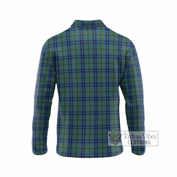 Marshall Tartan Crest Long Sleeve Polo Shirt Ferocious Lion Style