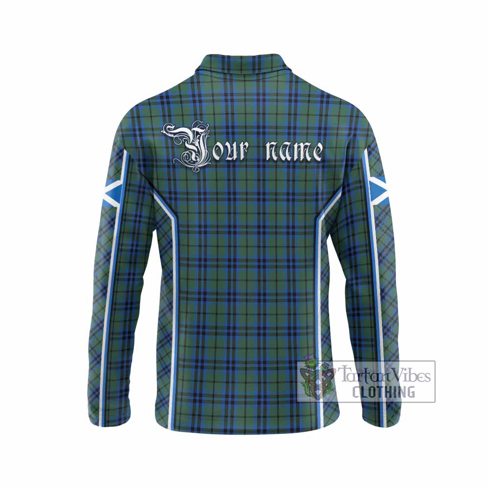 Marshall Tartan Crest Long Sleeve Polo Shirt Scotland Coat of Arm Flag Style - Tartan Vibes Clothing
