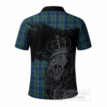 Marshall Tartan Crest Polo Shirt Crowned Lion Heritage Style