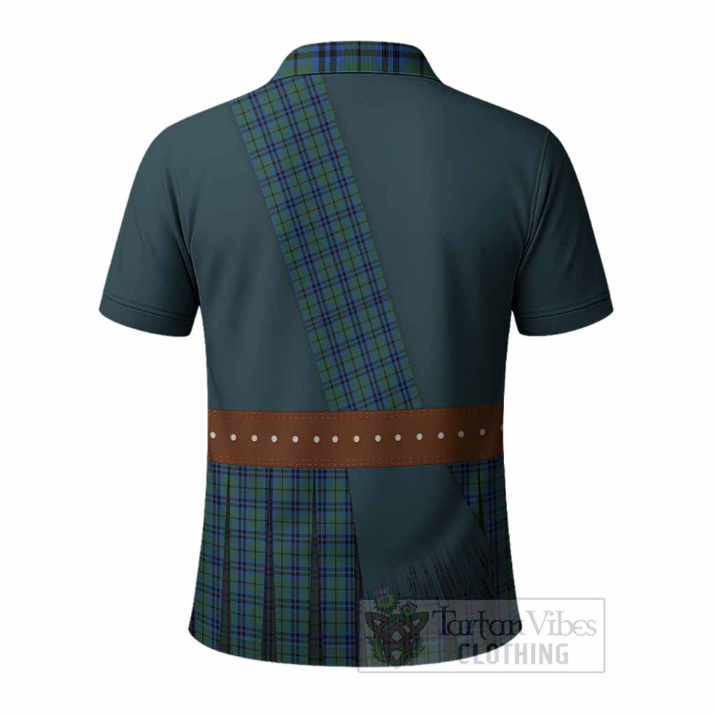 Marshall Tartan Crest Polo Shirt Kilt Costume Style