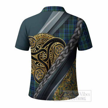 Marshall Tartan Crest Polo Shirt Scottish Triskele Celtic