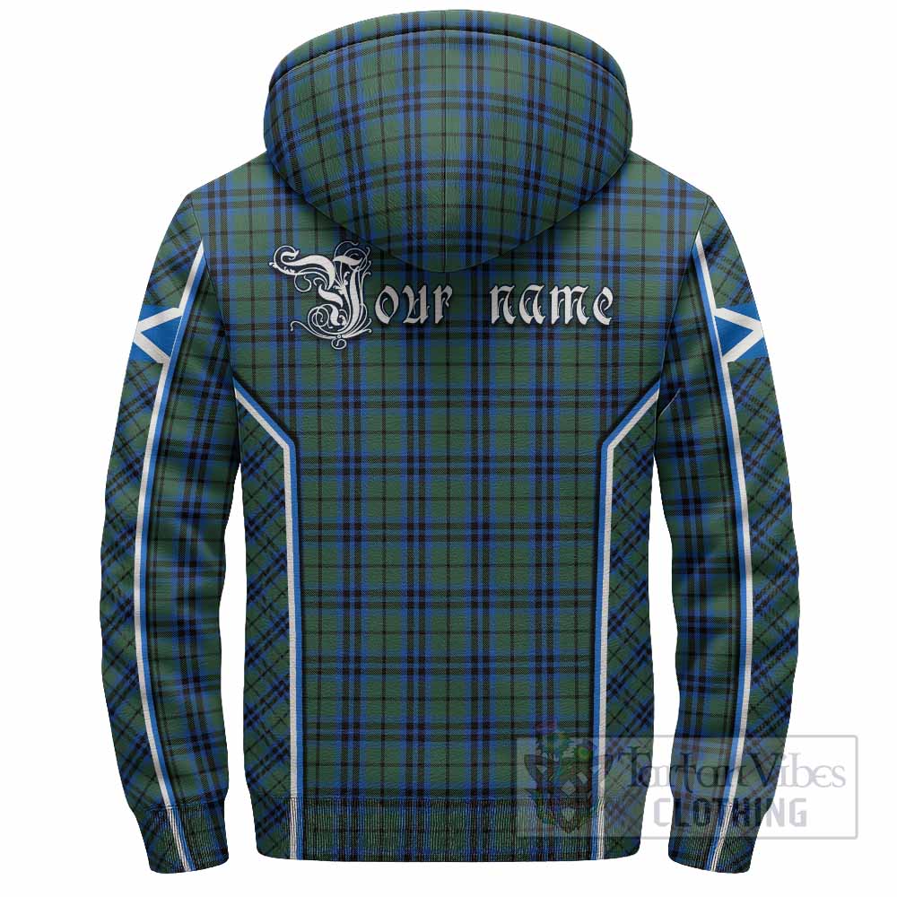 Marshall Tartan Crest Sherpa Hoodie Scotland Coat of Arm Flag Style - Tartan Vibes Clothing