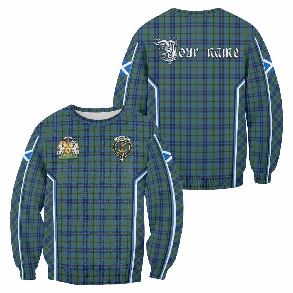 Marshall Tartan Crest Sweatshirt Scotland Coat of Arm Flag Style - Tartan Vibes Clothing