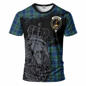 Marshall Tartan Crest T-Shirt Crowned Lion Heritage Style
