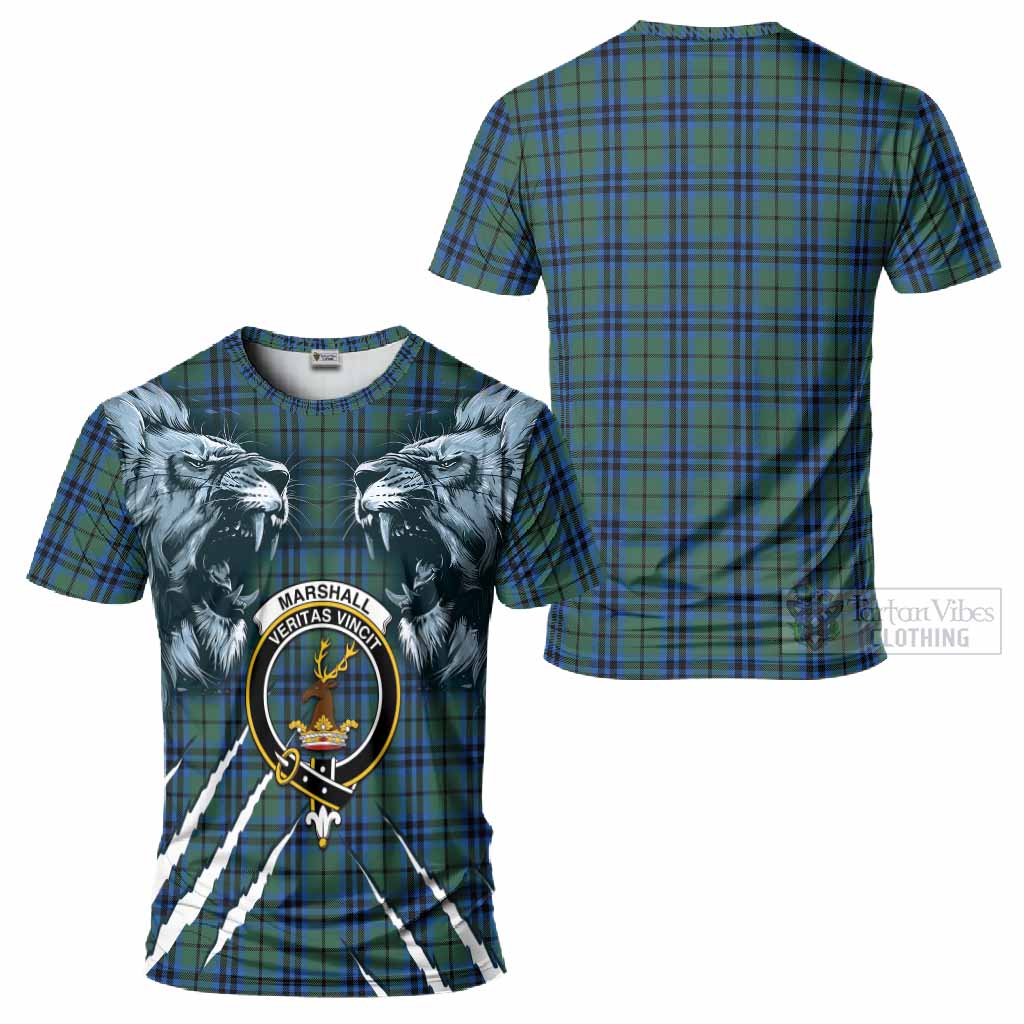 Marshall Tartan Crest T-Shirt Ferocious Lion Style