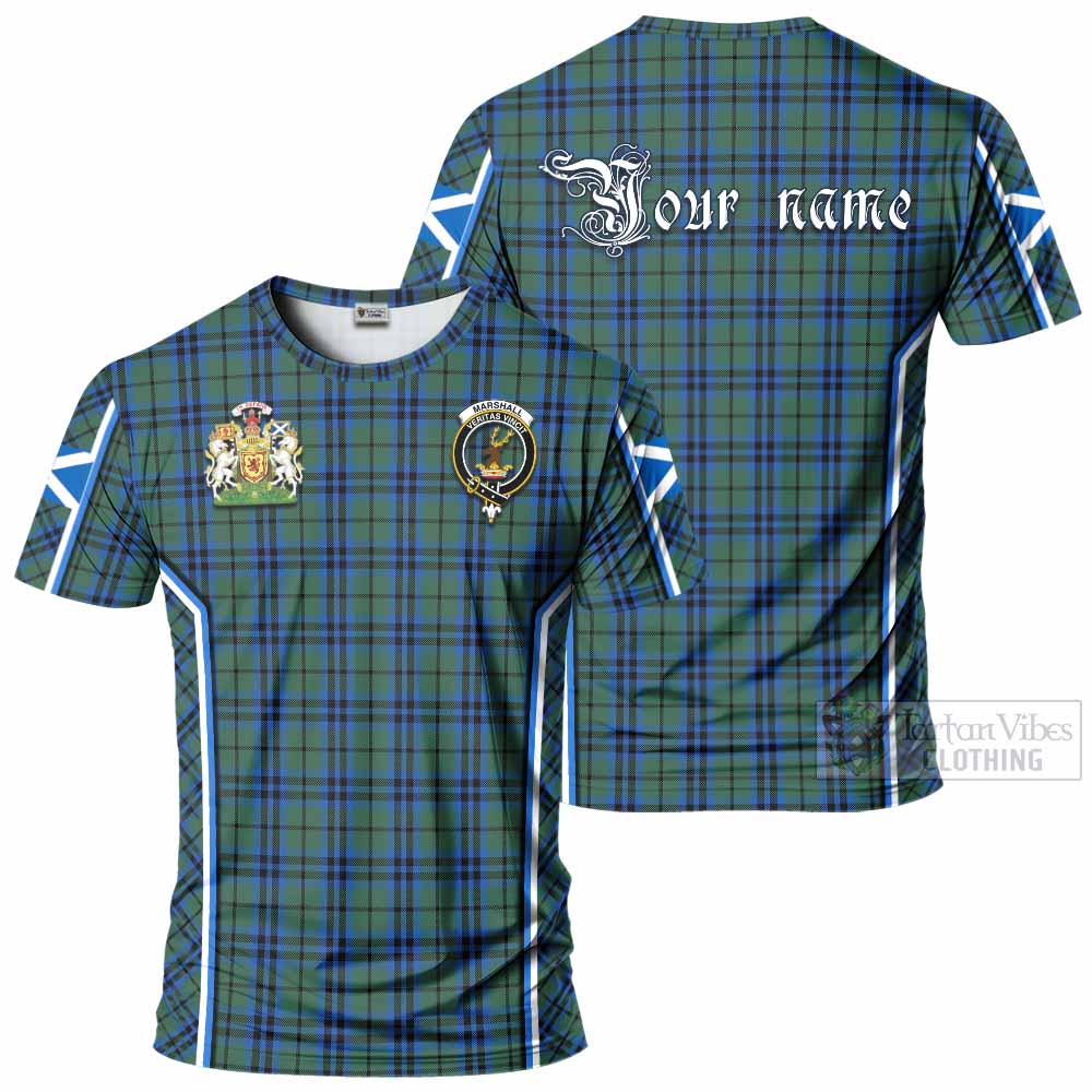 Marshall Tartan Crest T-shirt Scotland Coat of Arm Flag Style - Tartan Vibes Clothing