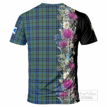 Marshall Tartan Crest Thistle Floral T-Shirt - Tartan Vibes Clothing