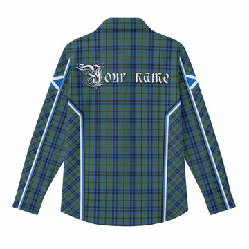 Marshall Tartan Crest Women Casual Shirt Scotland Coat of Arm Flag Style - Tartan Vibes Clothing