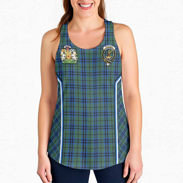 Marshall Tartan Crest Women Racerback Tanks Scotland Coat of Arm Flag Style - Tartan Vibes Clothing