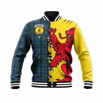 Marshall Tartan Family Crest Baseball Jacket Lion Rampant Honor - Tartan Vibes Clothing