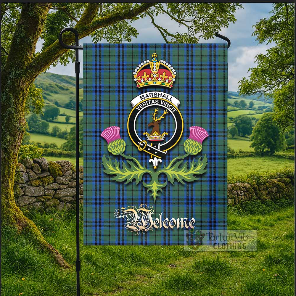 Marshall Tartan Family Crest Garden Flag Royal Thistle Welcome Style - Tartan Vibes Clothing