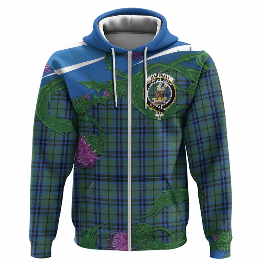 Marshall Tartan Family Crest Hoodie Thistle in Minimalism