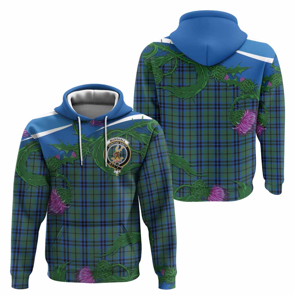 Marshall Tartan Family Crest Hoodie Thistle in Minimalism