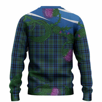 Marshall Tartan Family Crest Knitted Sweater Thistle in Minimalism