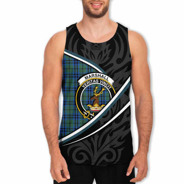 Marshall Tartan Family Crest Men Tank Top Celtic Scottish Thistle Floral