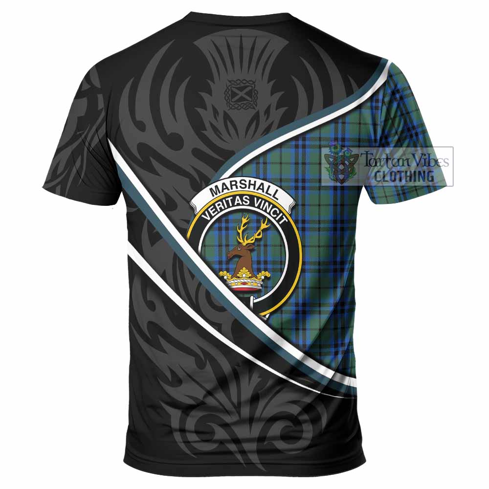 Marshall Tartan Family Crest T-shirt Celtic Scottish Thistle Floral - Tartan Vibes Clothing