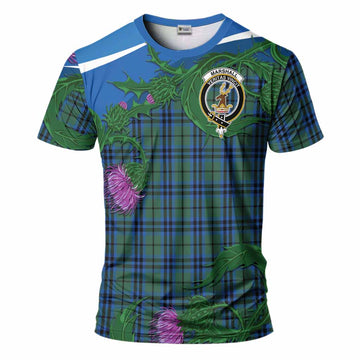 Marshall Tartan Family Crest T-Shirt Thistle in Minimalism