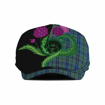 Marshall Tartan Flat Cap, Jeff Cap Traditional Scottish Thistle