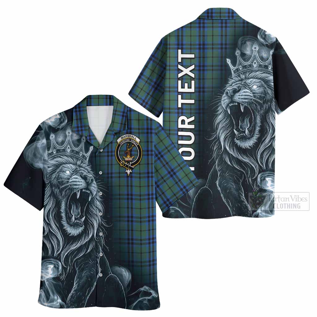 Marshall Tartan Hawaiian Shirt Roaring Lion Heritage