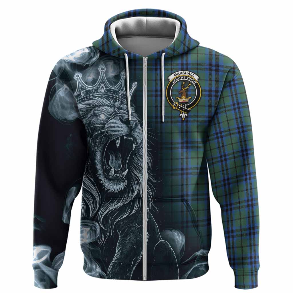 Marshall Tartan Hoodie Roaring Lion Heritage