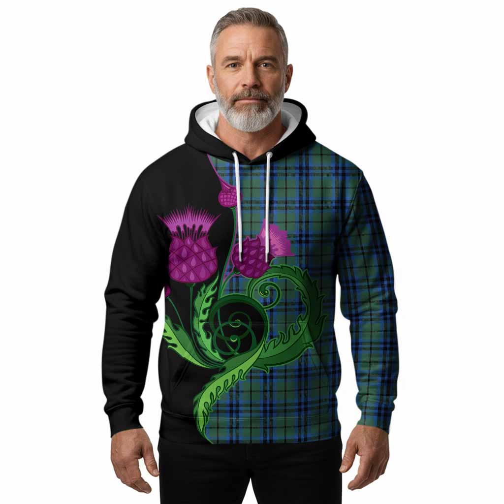 Marshall Tartan Hoodie Traditional Scottish Thistle