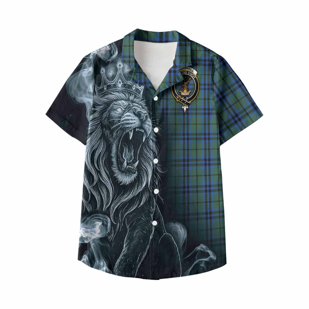 Marshall Tartan Kid Hawaiian Shirt Roaring Lion Heritage