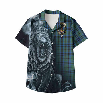 Marshall Tartan Kid Hawaiian Shirt Roaring Lion Heritage