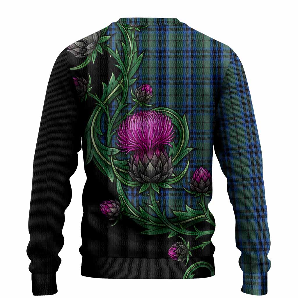 Marshall Tartan Knitted Sweater Resilient Scottish Thistle - Tartan Vibes Clothing