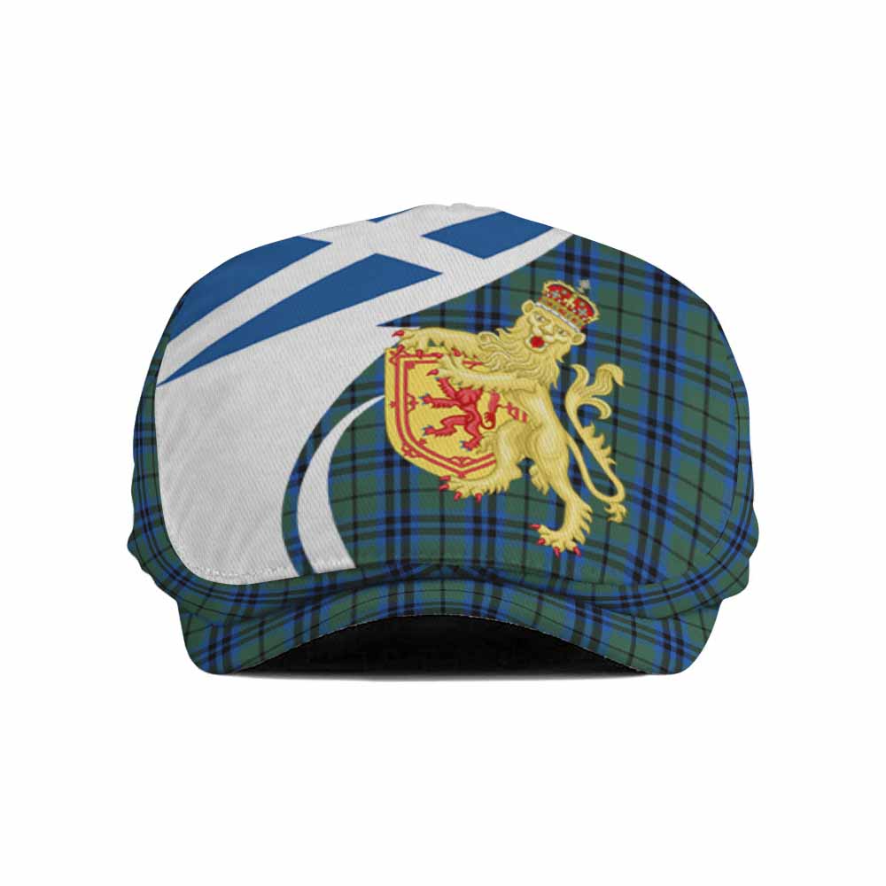 Marshall Tartan Lion Rampant Flat Cap, Jeff Cap Classic Scottish Style