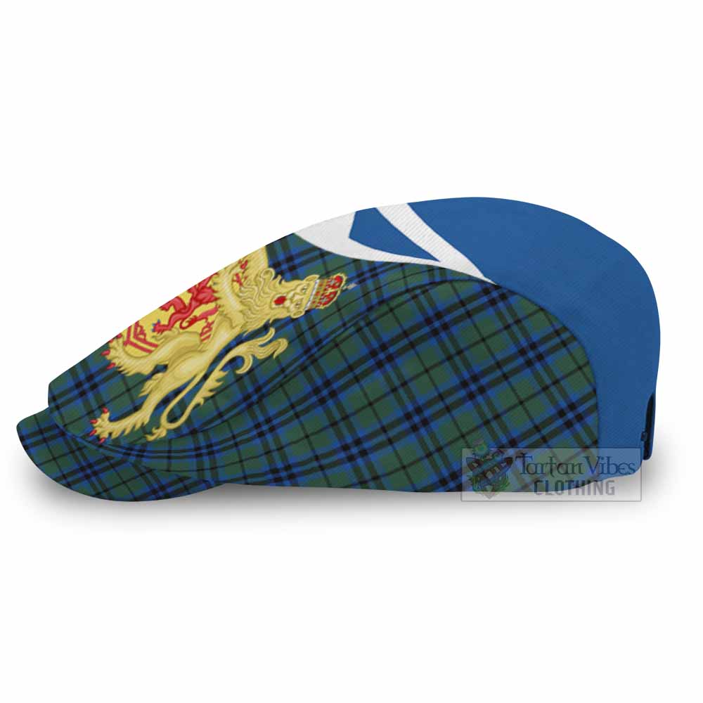 Marshall Tartan Lion Rampant Flat Cap, Jeff Cap Classic Scottish Style