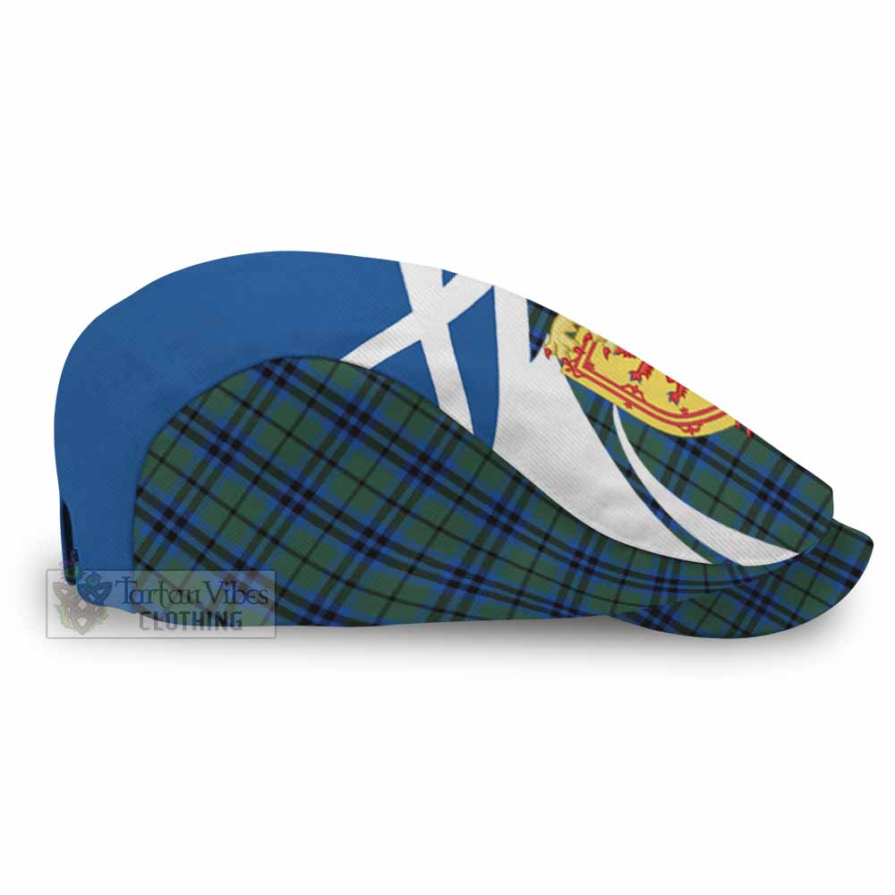 Marshall Tartan Lion Rampant Flat Cap, Jeff Cap Classic Scottish Style