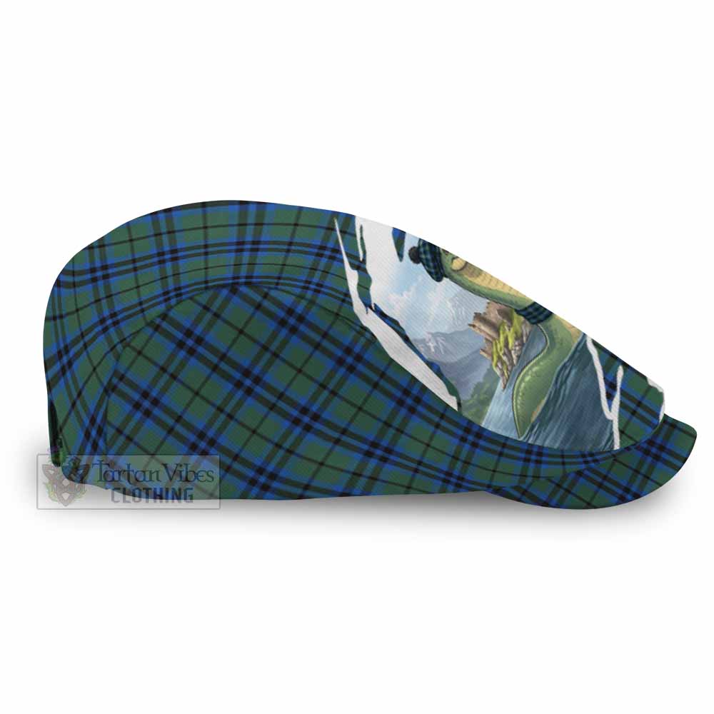 Marshall Tartan Loch Ness Monster Scottish Heritage Art Flat Cap, Jeff Cap