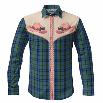 Marshall Tartan Long Sleeve Button Shirts Wee Coo Cowgirl Cute Style Men's Shirt S - Tartan Vibes Clothing