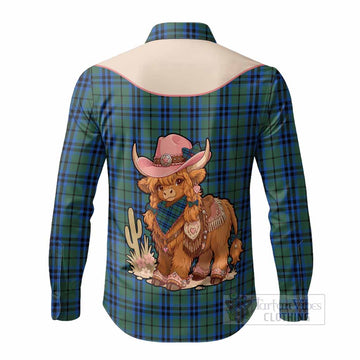 Marshall Tartan Long Sleeve Button Shirts Wee Coo Cowgirl Cute Style - Tartan Vibes Clothing