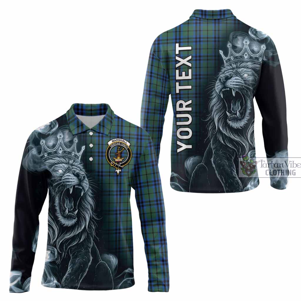 Marshall Tartan Long Sleeve Polo Shirt Roaring Lion Heritage
