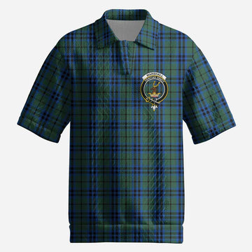 Marshall Tartan Men’s Polo Sweater Top with Family Crest
