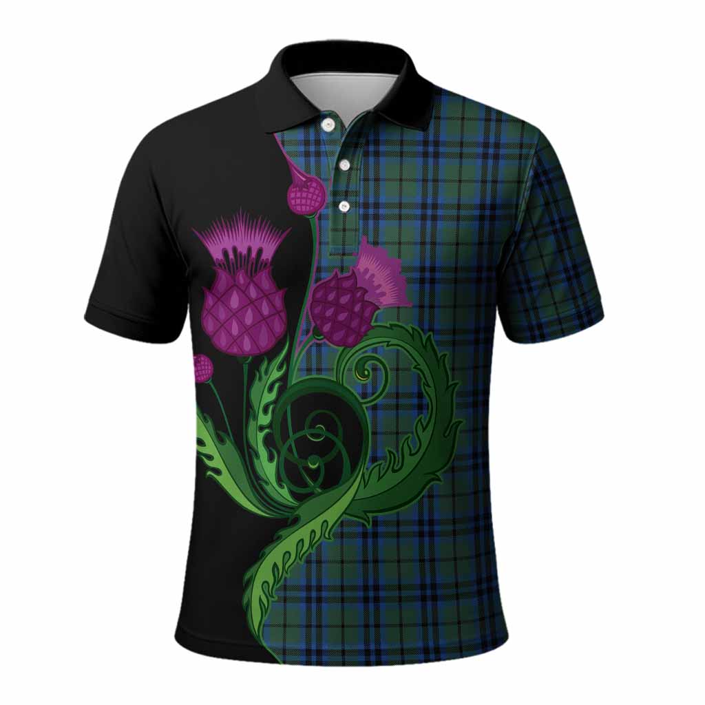 Marshall Tartan Polo Shirt Traditional Scottish Thistle