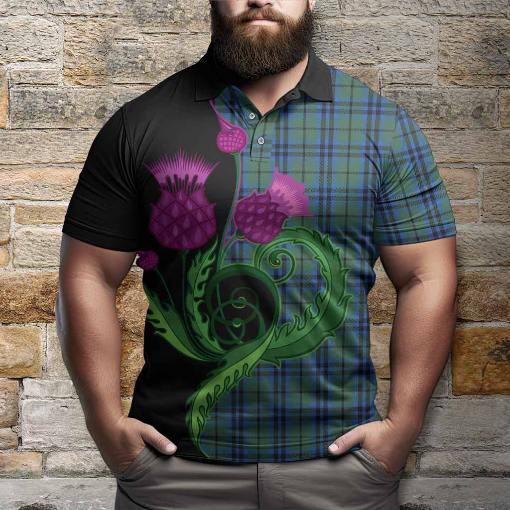 Marshall Tartan Polo Shirt Traditional Scottish Thistle