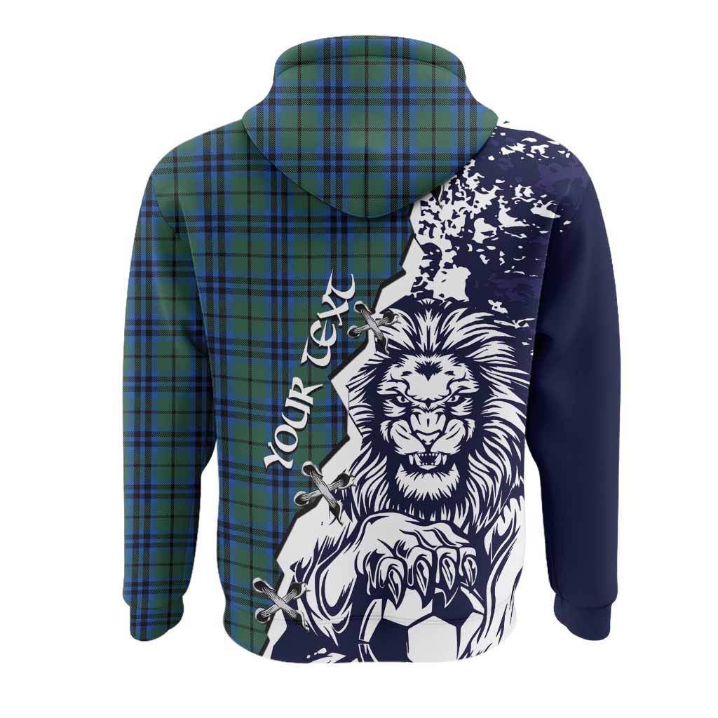 Marshall Tartan Scottish Hoodie Angry Lion With Soccer Ball Style