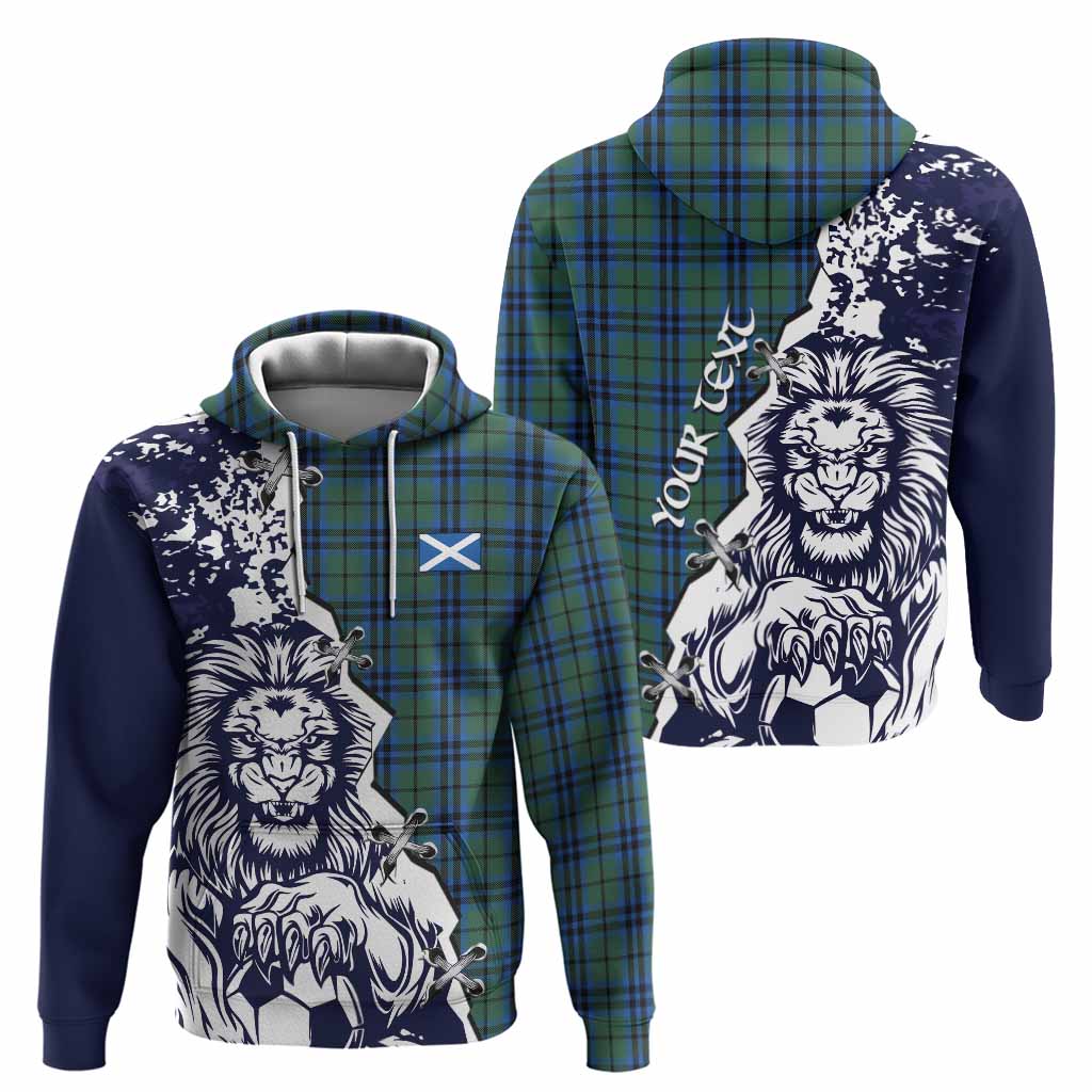 Marshall Tartan Scottish Hoodie Angry Lion With Soccer Ball Style