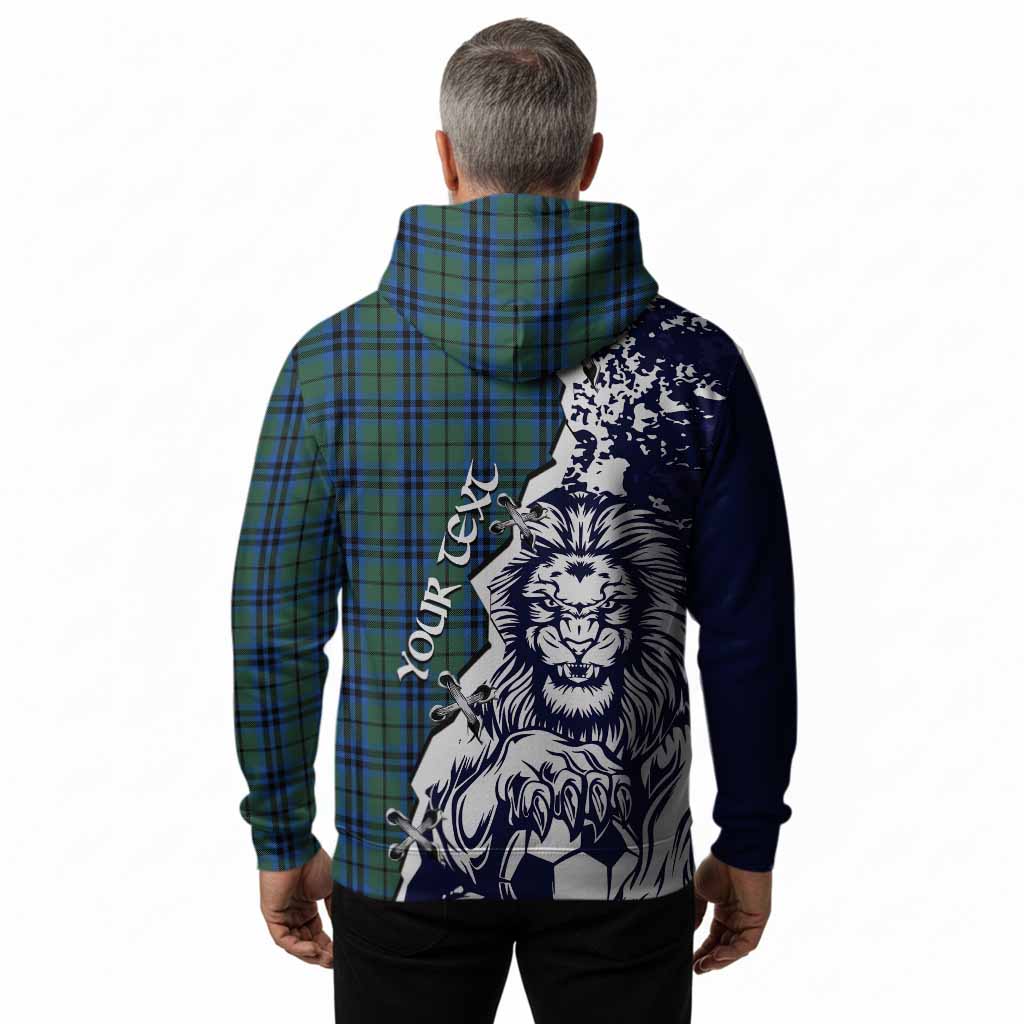 Marshall Tartan Scottish Hoodie Angry Lion With Soccer Ball Style