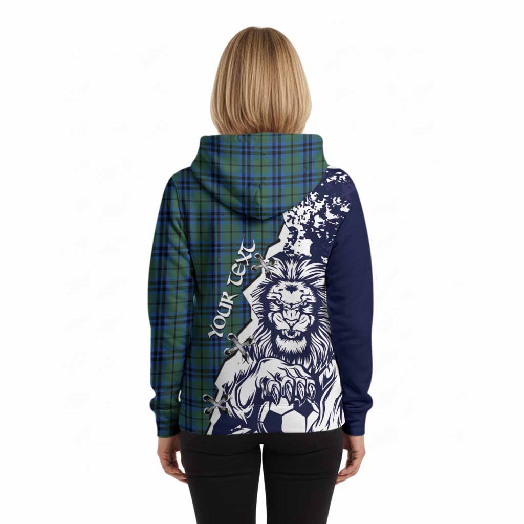 Marshall Tartan Scottish Hoodie Angry Lion With Soccer Ball Style